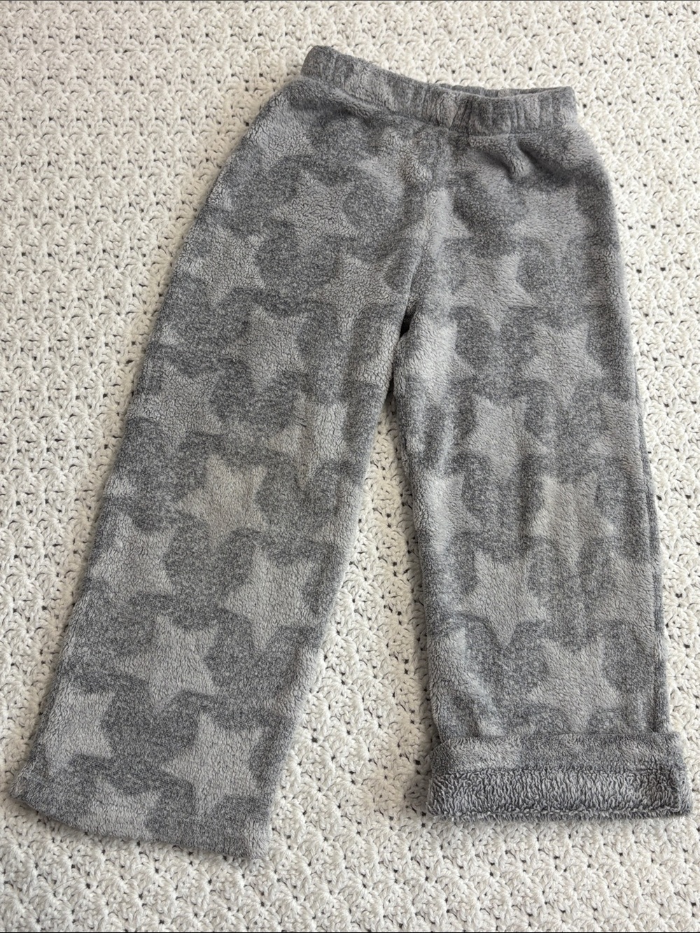 Wonder Nation Cozy Gray Star Print Fleece Kids Lounge Winter Pants Size XS (4-5)